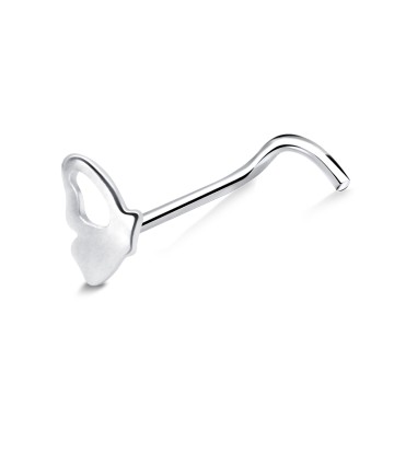 Butterfly Silver Curved Nose Stud NSKB-1768